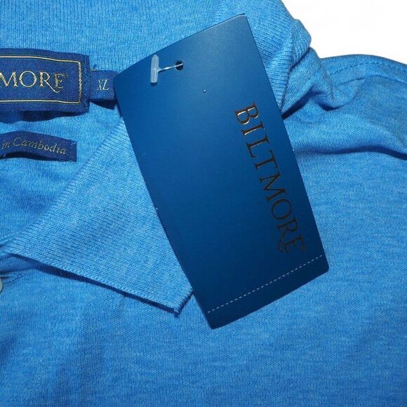 Biltmore Interlock Polo Short Sleeve Shirt Soft Blue Men's XL - Picture 6 of 6